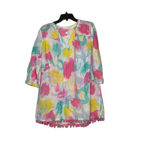 Mudpie Womens Cover Up Top Size Medium Beach Lake Swimwear‎ Colorful Pastels